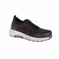 Rocky Women's Work-Knit LX Athletic Work Shoes, Alloy-Toe, Black and Purple, RKK0273
