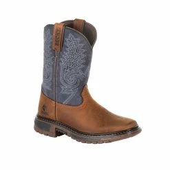Rocky Unisex Kids' FLX Ride Western Boots, Denim Brown, RKW0255C