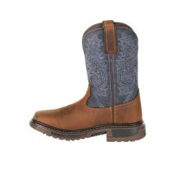 Rocky Boys' Kids' FLX Ride Western Boots, Denim Brown -Rocky Sales Store 1449462 A4