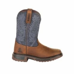 Rocky Boys' Kids' FLX Ride Western Boots, Denim Brown -Rocky Sales Store 1449462 A6