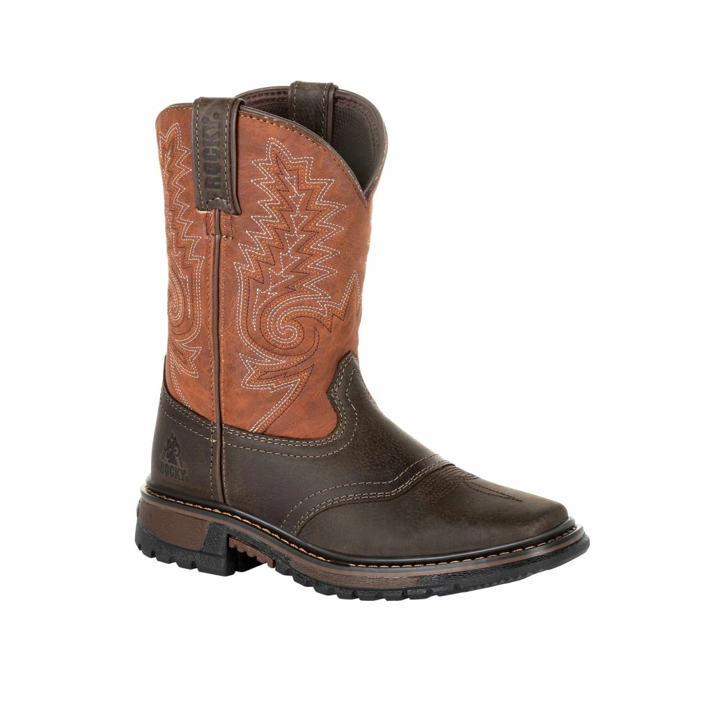 Rocky Unisex Kids' FLX Ride Western Boots, Dark Chocolate and Burnt Orange, RKW0257C 3 Rocky Unisex Kids' FLX Ride Western Boots, Dark Chocolate and Burnt Orange, RKW0257C