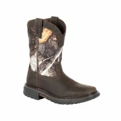 Rocky Unisex Kids FLX Ride Waterproof Western Boots, Brown Realtree Camo, RKW0258C